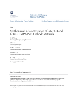 Synthesis and Characterization of LiFePO4 and