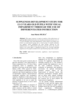suppleness development study for 12-13 years old pupils with visual