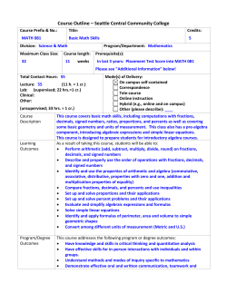 MATH 081 - Seattle Central College