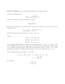 Limits, partial derivatives, linear approximation