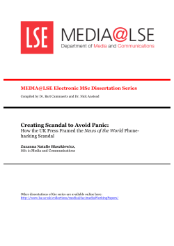 Creating Scandal to Avoid Panic