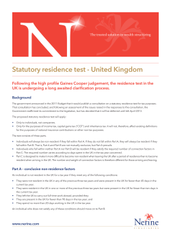 Statutory residence test