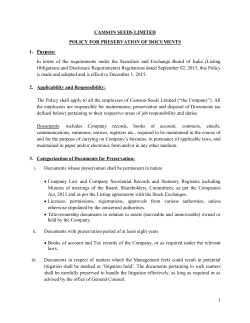 Retention of Documents