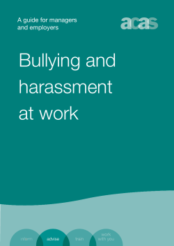 Bullying and harassment at work