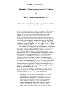 Martha Nussbaum on Hard Times