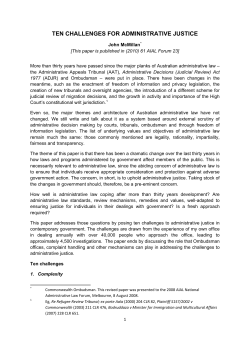 Ten challenges for administrative justice
