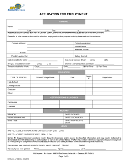 Sample Employment Application Form