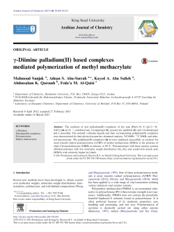 Î³-Diimine palladium(II) based complexes mediated polymerization