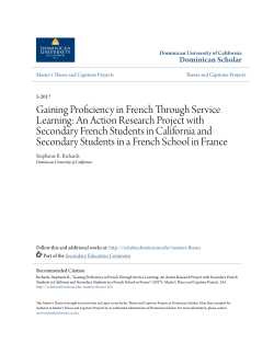 Gaining Proficiency in French Through Service Learning: An Action