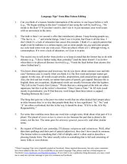 Language Tips* from Blue Falcon Editing 1. Can you think of a