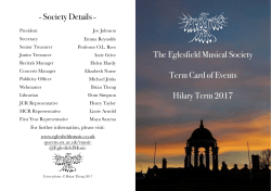 Term Card HT17 - The Queen`s College, Oxford