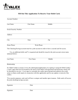 Debit/Check Card Application
