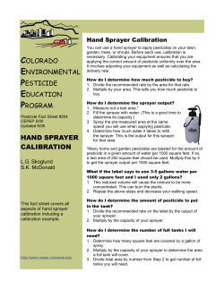 Hand Sprayer Calibration - Colorado State University