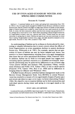 use of even-aged stands by winter and spring bird communities