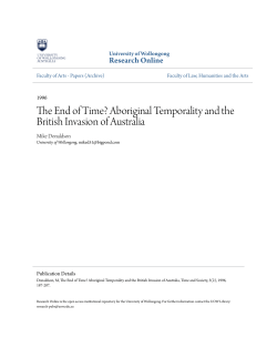 The End of Time? Aboriginal Temporality and the British Invasion of