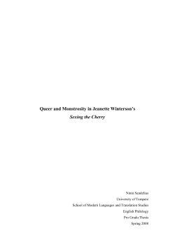 Queer and Monstrosity in Jeanette Winterson`s Sexing the Cherry