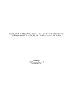 the highway from egypt to assyria: the meaning of the