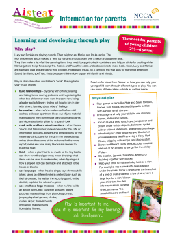 Tip sheet for Parents of Young Children
