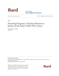 Preaching Prosperity: Christian Missions to Jamaica in the Early to