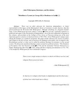 John Witherspoon, Resistance, and Revolution