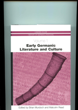 Early Germanic Literature and Culture