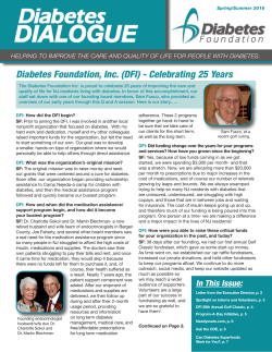 Spring/Summer 2016 - Diabetes Foundation