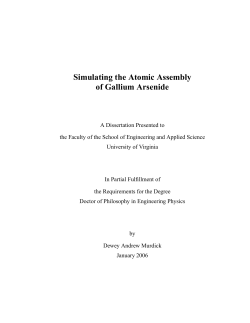Simulating the Atomic Assembly of Gallium Arsenide