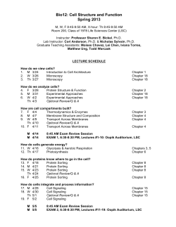 Bickel Bio 12 S14 Syllabus FINAL - Department of Biological Sciences