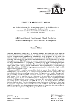 INAUGURAL-DISSERTATION 3-D Modeling of