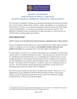 Rights and options available to victims of sexual violence