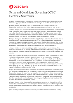Terms and Conditions Governing OCBC Electronic Statements