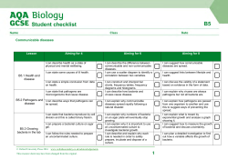 B5 Communicable Disease Grade Descriptor