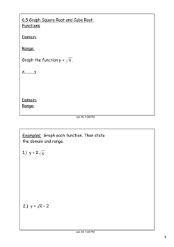 6.5 Graph Square Root and Cube Root Functions Domain: Range
