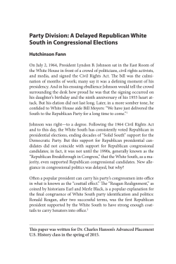 Party Division: A Delayed Republican White South in Congressional