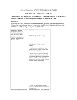Comparison example - WMO Commission for Aeronautical