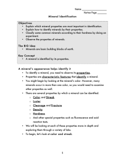 Mineral Properties Teacher