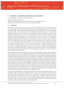 Chapter 7 - Laboratory experiments and benthic mesocosm