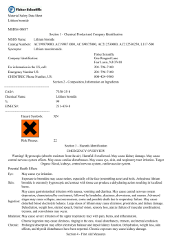 Material Safety Data Sheet Lithium bromide MSDS# 00857 Section
