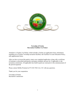 Application for the Use of Fredon Township Recreation Facilities