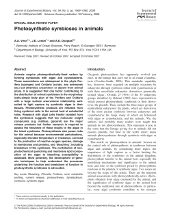 Photosynthetic symbioses in animals