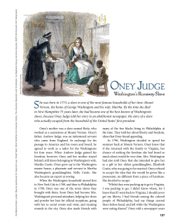 Oney Judge: Washington`s Runaway Slave