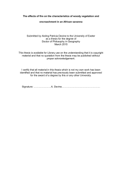 The effects of fire on the characteristics of woody vegetation and