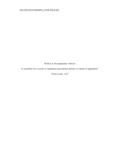 POLITICS IN OVERPOPULATION POLICIES