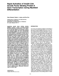 Rapid Activation of Insulin-Like Growth Factor Binding Protein