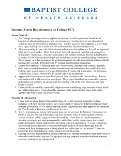 Internet Access Requirements on College PC`s