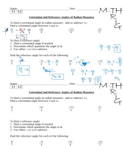 3.1 - 3.2 Coterminal and Reference Angles of Radian