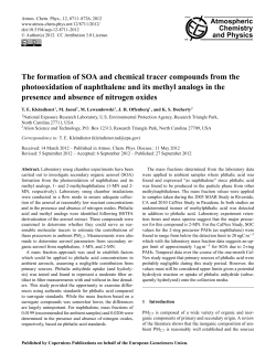 The formation of SOA and chemical tracer compounds from the
