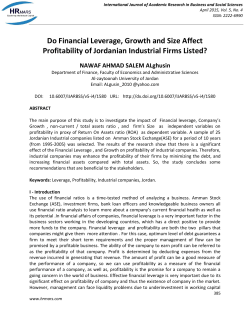 Do Financial Leverage, Growth and Size Affect Profitability of