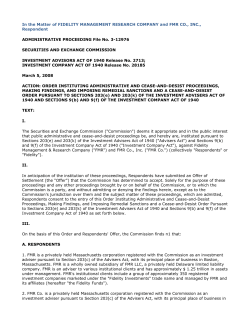 In the Matter of FIDELITY MANAGEMENT RESEARCH COMPANY