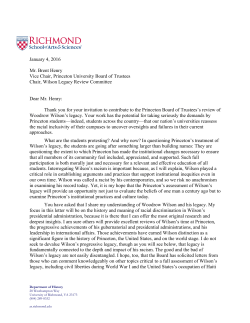 Eric S. Yellin - Wilson Legacy Review Committee